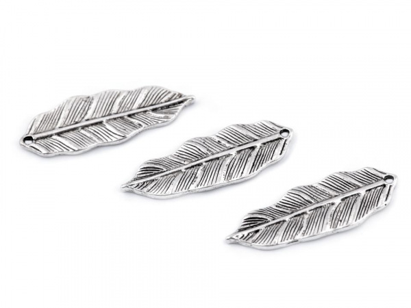Přívěsek pírko / list 12x33 mm