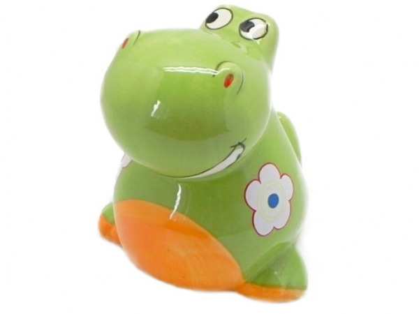 Krokodýl pokladnička keramika