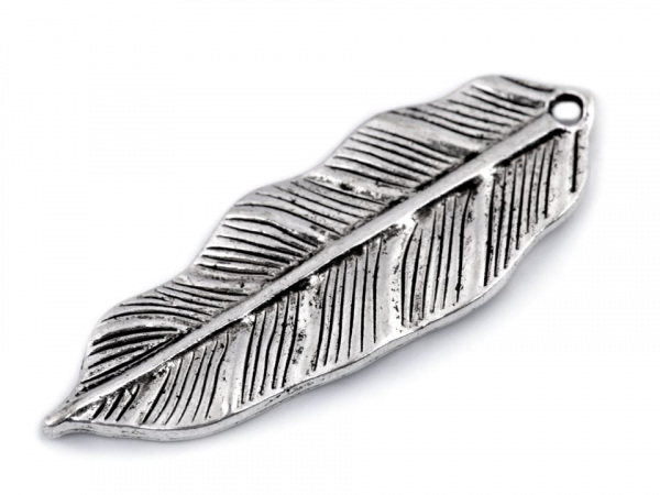 Přívěsek pírko / list 12x33 mm