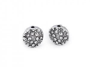 Kovový korálek / placka květy Ø11 mm