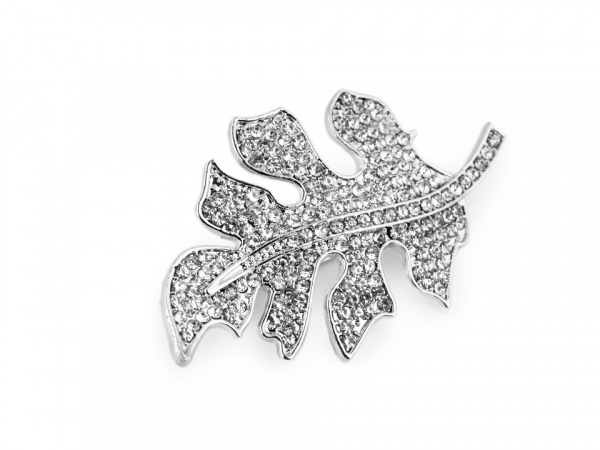 Brož s broušenými kamínky list