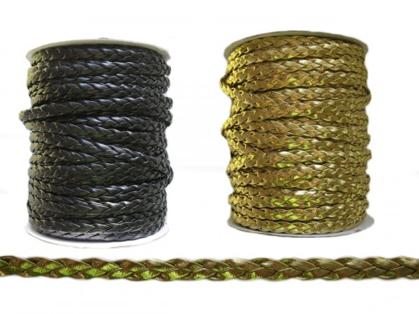 Koženková šnůra spletená šíře 6mm