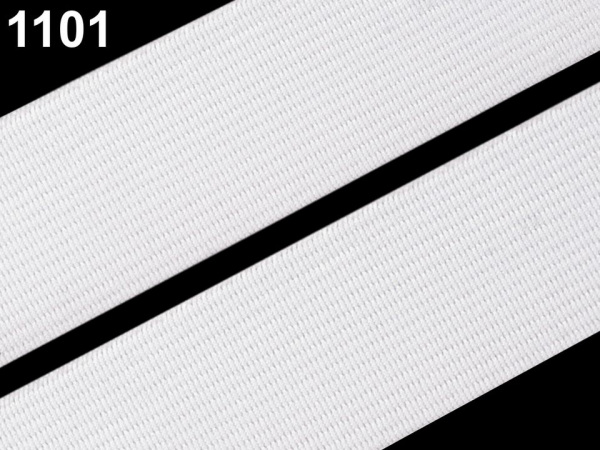 Pruženka šíře 30 mm tkaná bílá a černá POL