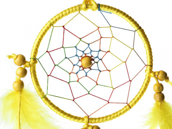 Lapač snů s korálky a  peřím