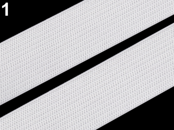 Pruženka šíře 20 mm tkaná bílá a černá POL