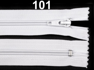 Spirálový zip šíře 5 mm délka 18 cm bílá a černá POL