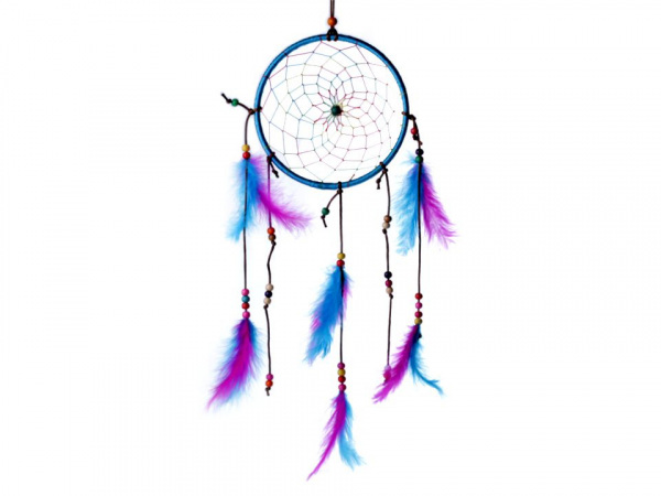 Lapač snů s korálky a peřím