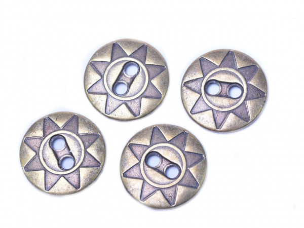 Knoflík kovový staromosaz Ø20,3mm