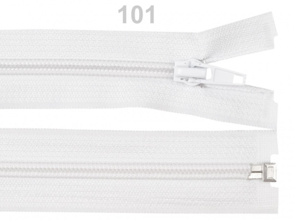 Spirálový zip šíře 5 mm délka 75 cm bílá a černá POL