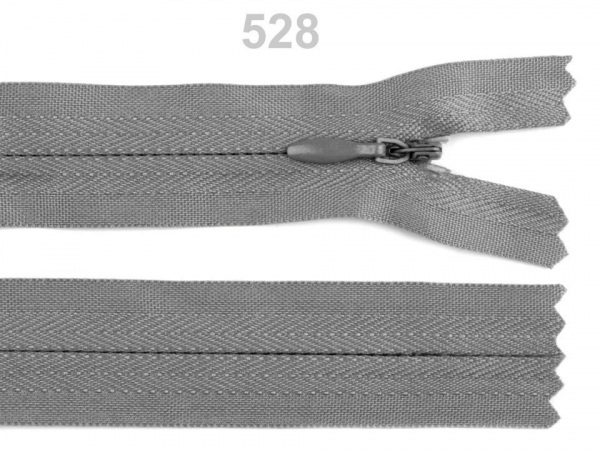 Spirálový zip skrytý šíře 3 mm délka 18 cm