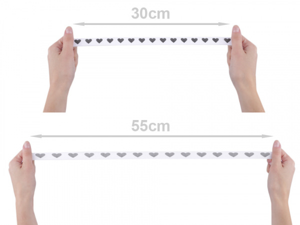 Pruženka s potiskem šíře 18 mm srdce