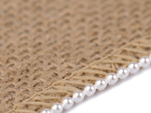 Jutová stuha s perličkami šíře 50 mm