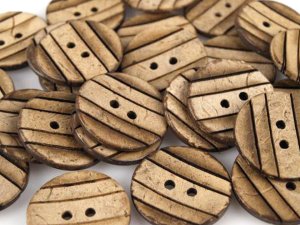 Knoflík kokos proužkovaný velikost 36"