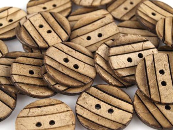 Knoflík kokos proužkovaný velikost 36"