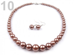 Perlový náhrdelník a náušnice, sada