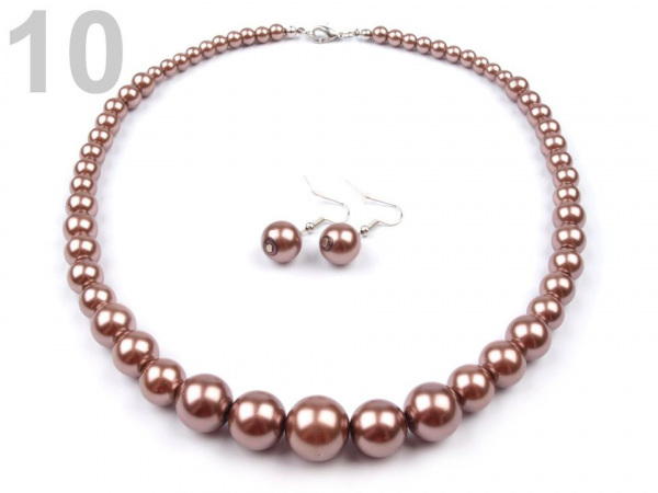 Perlový náhrdelník a náušnice, sada