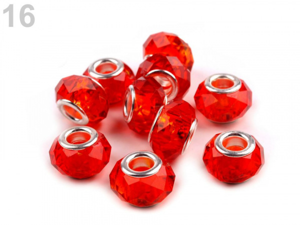 Skleněné korálky s velkým průvlekem transparentní 9x14 mm