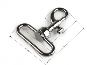 Kovová karabina s obrtlíkem průvlek 35 mm