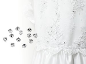 Našívací šatony / štras v pouzdře / kotlíku Ø4 mm