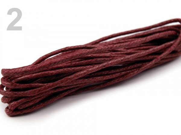 Šňůra bavlněná Ø2 mm voskovaná