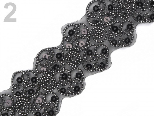 Flitrový prýmek šíře 45 mm nažehlovací