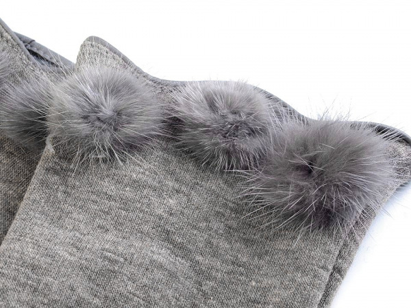 Dámské úpletové rukavice s kožešinou