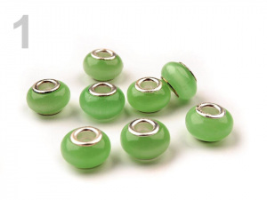 Skleněné korálky s velkým průvlekem Kočičí oči 8x13 mm