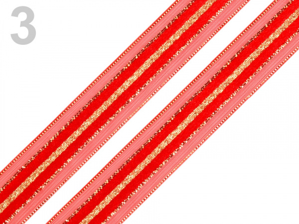 Stuha s lurexem šíře 15 mm