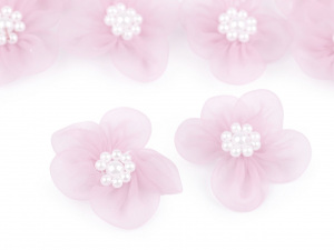 Monofilový květ Ø3-3,5 cm s perlami