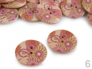 Knoflík dřevěný květ velikost 48"