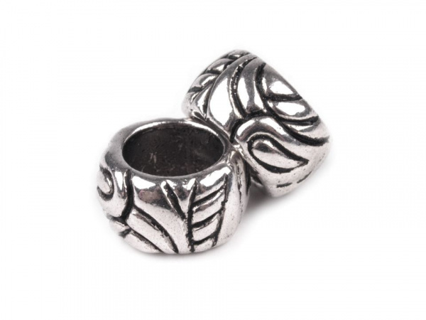 Kovové korálky s velkým průvlekem 6x10 mm