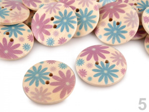 Knoflík dřevěný květ velikost 48"