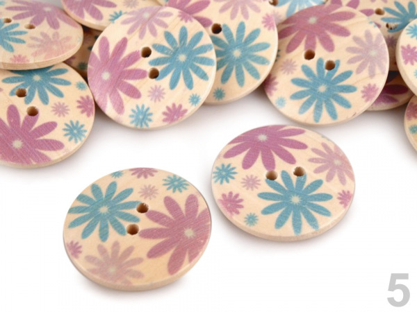 Knoflík dřevěný květ velikost 48"