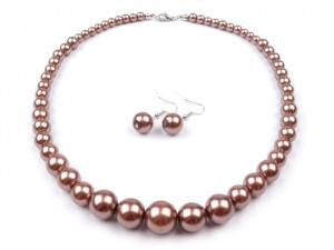 Perlový náhrdelník a náušnice, sada
