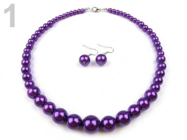 Perlový náhrdelník a náušnice, sada