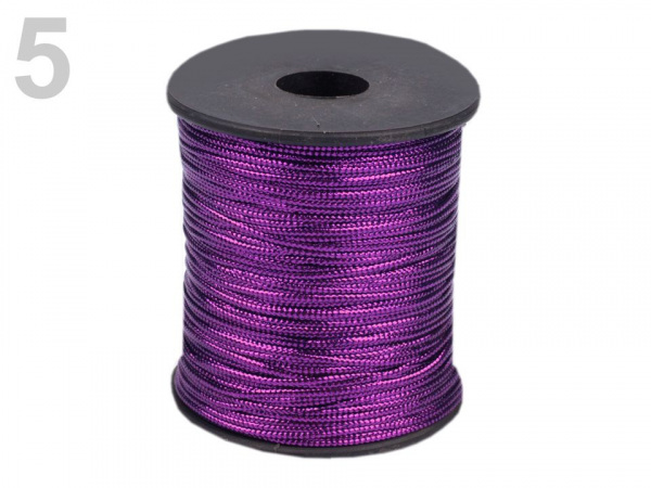 Dutinka s lurexem šíře 1 mm plochá