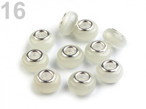 Skleněné korálky s velkým průvlekem Kočičí oči 8x13 mm