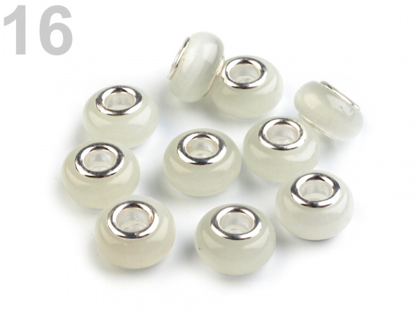 Skleněné korálky s velkým průvlekem Kočičí oči 8x13 mm