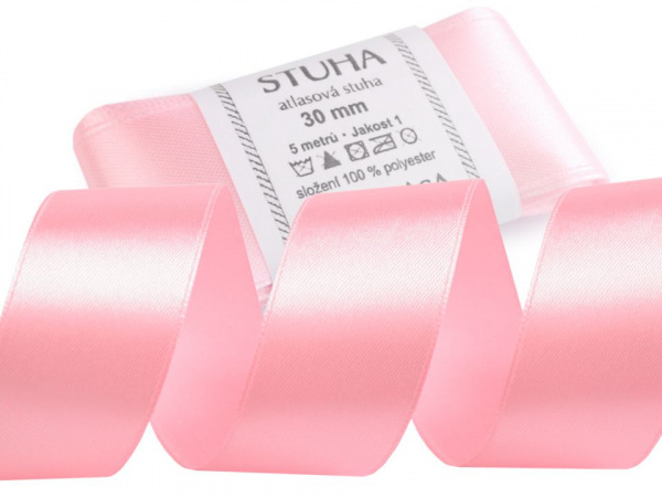 Atlasová stuha svazky po 5 m šíře 30 mm POL