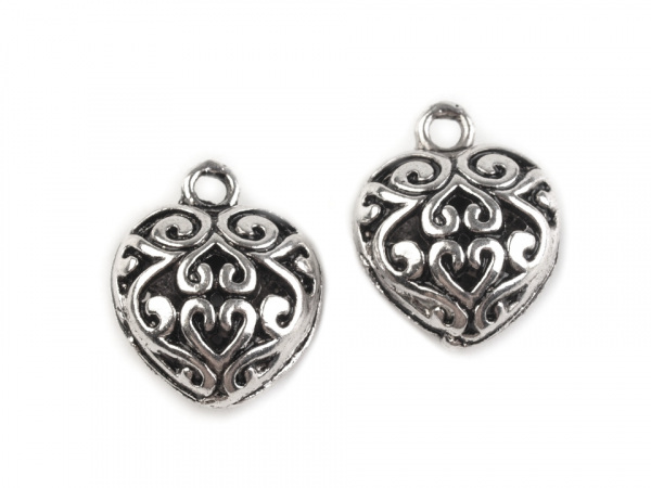 Přívěsek filigránové srdce 13x13mm
