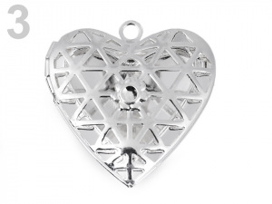 Medailonek srdce 26x26 mm otevírací