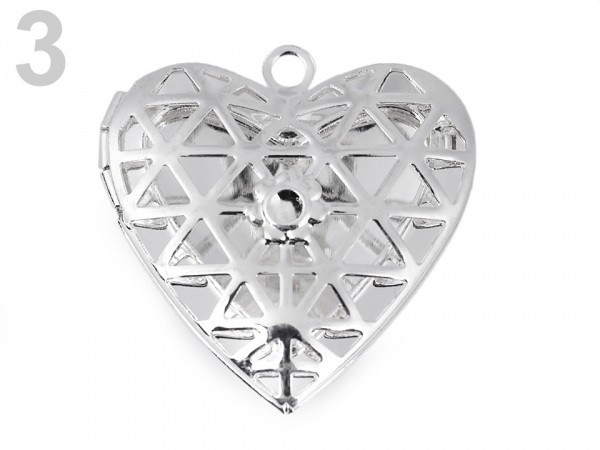 Medailonek srdce 26x26 mm otevírací