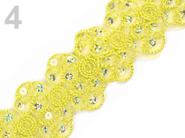 Flitrový prýmek šíře 45 mm nažehlovací