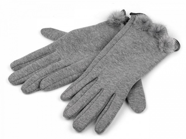 Dámské úpletové rukavice s kožešinou