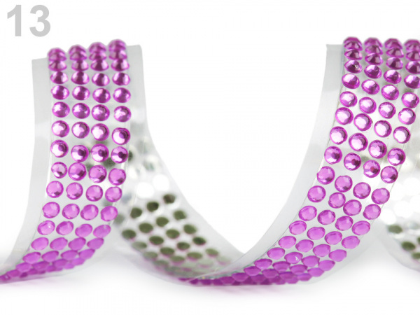 Samolepicí páska šíře 13 mm perly a kamínky