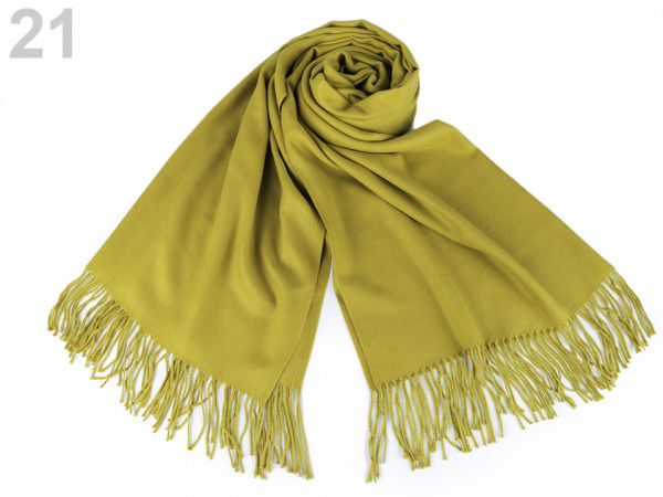 Šátek / šála typu pashmina s třásněmi 65x180 cm