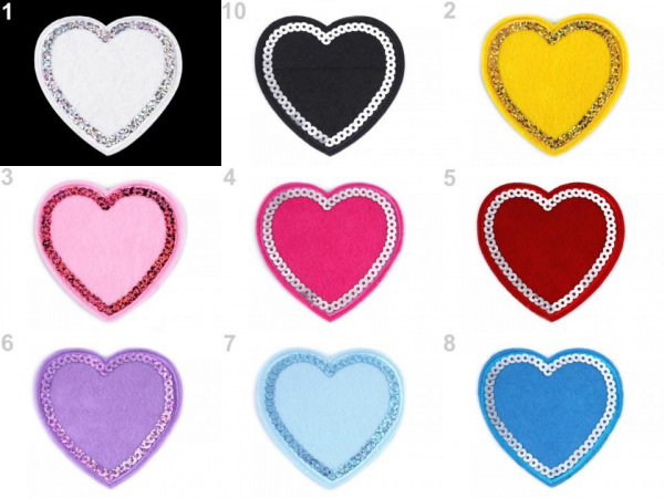 Nažehlovačka srdce s flitry