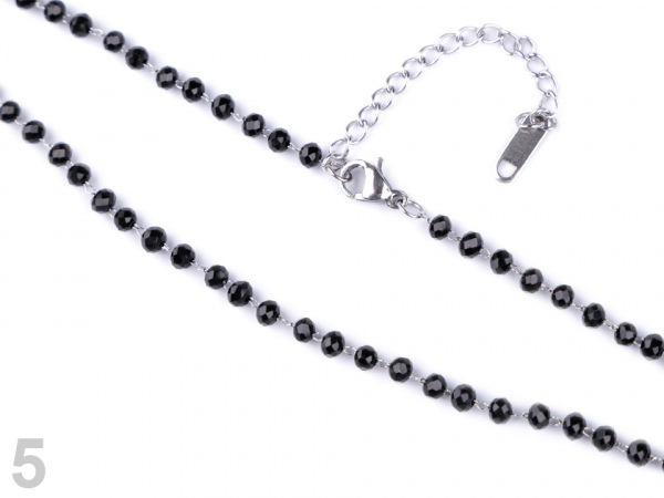 Náhrdelník z nerezové oceli s broušenými korálky