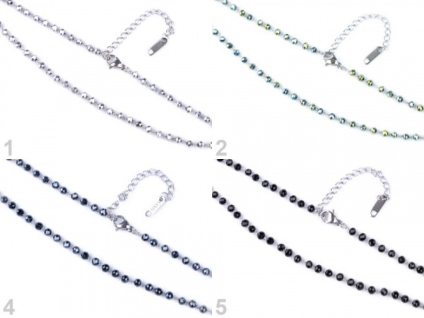 Náhrdelník z nerezové oceli s broušenými korálky