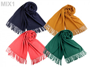 Šátek / šála typu pashmina s třásněmi 65x180 cm